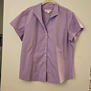 Short sleeve light purple shirt by Coldwater Creek. Size XL. 100% cotton